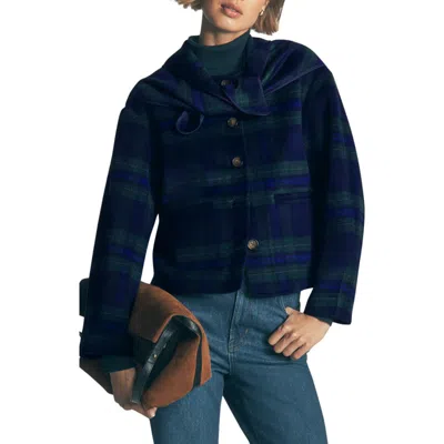 Boden Scarf Neck Wool Blend Jacket In Blue
