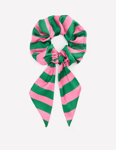 Boden Scarf Scrunchiegreen/pink Stripe Women  In Green