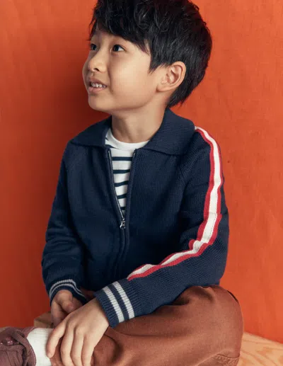 Boden Kids' Schicker Pullover Mit Reissverschluss In Blau | Grösse 98 In Blue