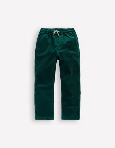 Boden Kids' Schmal Geschnittene Hose Zum Hineinschlüpfen-dunkles Smaragdgrün Cord In Green
