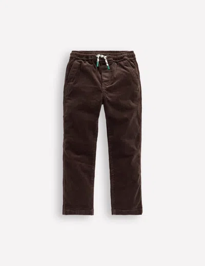 Boden Kids' Schmal Geschnittene Hose Zum Hineinschlüpfen-espresso Cord In Brown