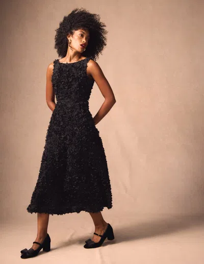 Boden Scoop Back Fit And Flare Dress Black