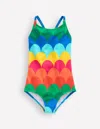 Boden Selena Rainbow Strap Swimsuitmulti Scallop Stripe Girls