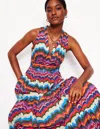 Boden Serena Cotton Tie Maxi Dressmulti, Abstract Wave Women  In Multi/ Abstract Wave