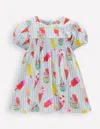 Boden Shirred Jersey Dressblue Ice Creams Girls  In Blue Ice Creams