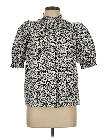Pre-owned Boden Short Sleeve Blouse In Black