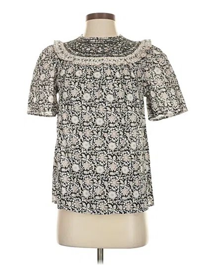Pre-owned Boden Short Sleeve Blouse In Black