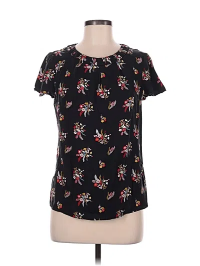 Pre-owned Boden Short Sleeve Blouse In Black