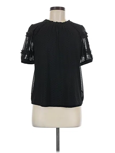 Pre-owned Boden Short Sleeve Blouse In Black