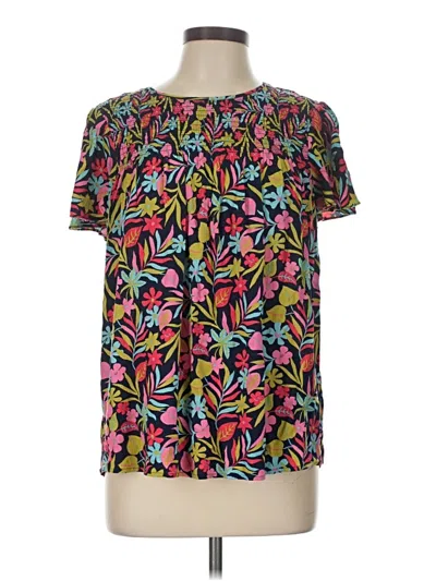 Pre-owned Boden Short Sleeve Blouse In Black