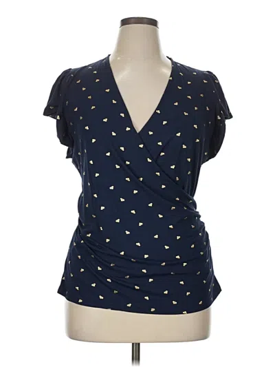 Pre-owned Boden Short Sleeve Blouse In Blue