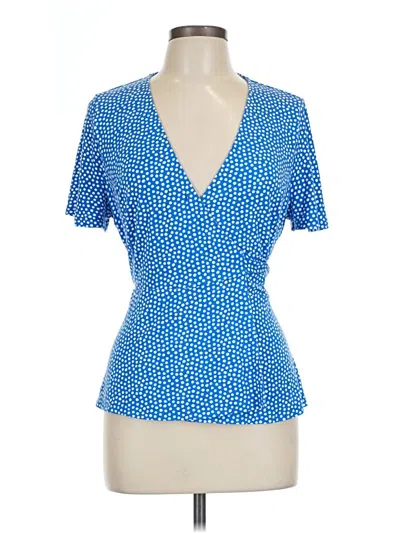 Pre-owned Boden Short Sleeve Blouse In Blue