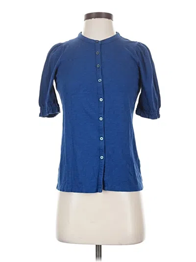 Pre-owned Boden Short Sleeve Blouse In Blue