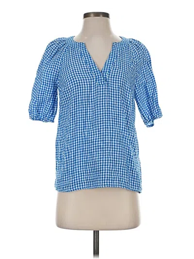 Pre-owned Boden Short Sleeve Blouse In Blue
