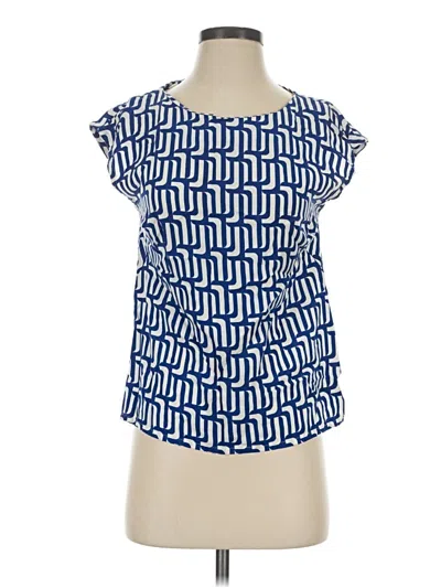 Pre-owned Boden Short Sleeve Blouse In Blue