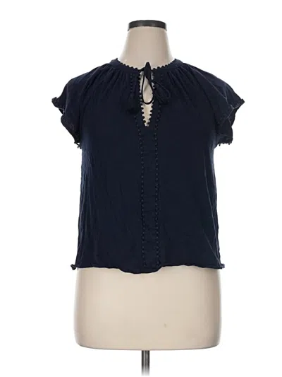 Pre-owned Boden Short Sleeve Blouse In Blue