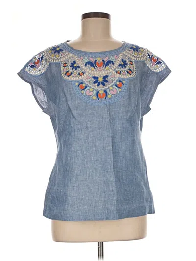 Pre-owned Boden Short Sleeve Blouse In Blue