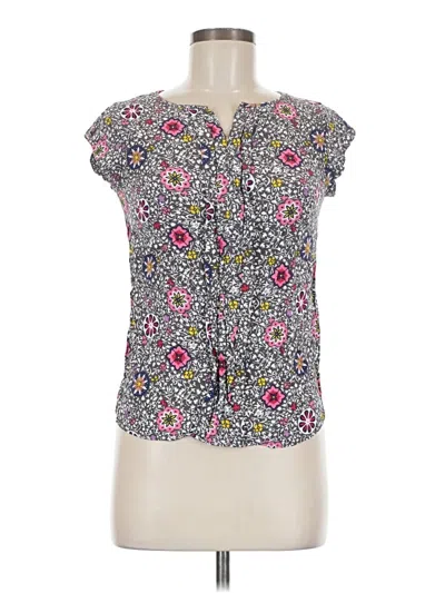 Pre-owned Boden Short Sleeve Blouse In Gray