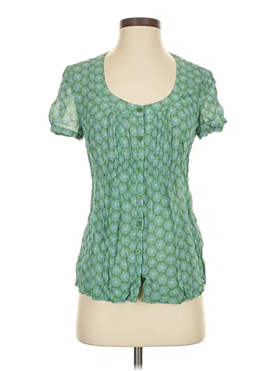 Pre-owned Boden Short Sleeve Blouse In Green