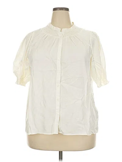 Pre-owned Boden Short Sleeve Blouse In Ivory