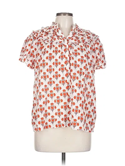 Pre-owned Boden Short Sleeve Blouse In Orange