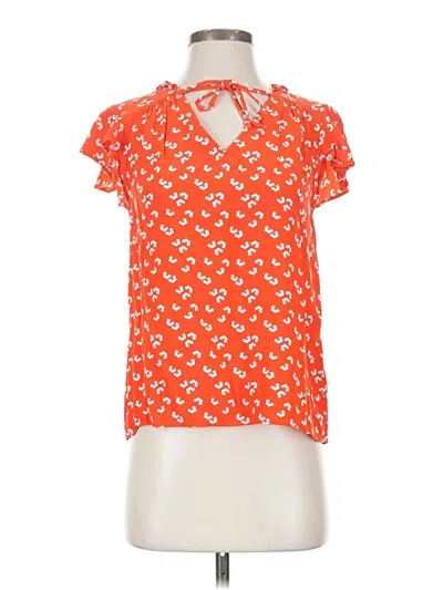 Pre-owned Boden Short Sleeve Blouse In Orange