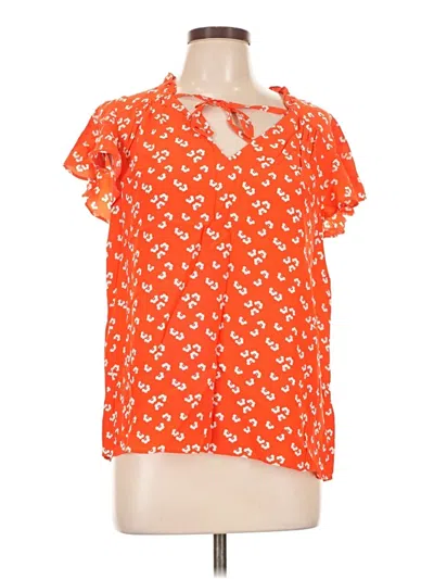 Pre-owned Boden Short Sleeve Blouse In Orange