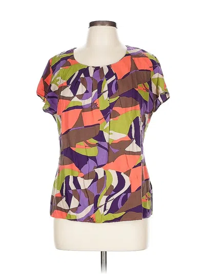 Pre-owned Boden Short Sleeve Blouse In Purple