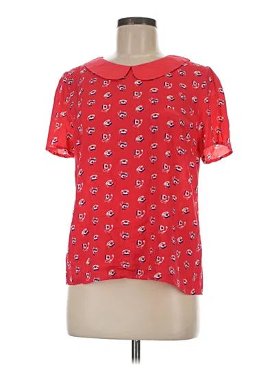 Pre-owned Boden Short Sleeve Blouse In Red