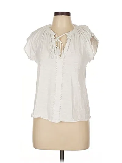 Pre-owned Boden Short Sleeve Blouse In White