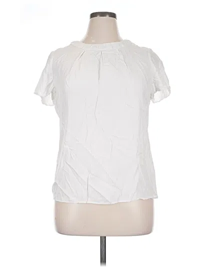 Pre-owned Boden Short Sleeve Blouse In White