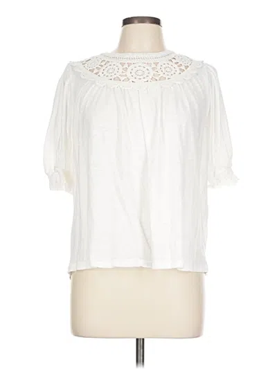 Pre-owned Boden Short Sleeve Blouse In White