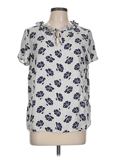 Pre-owned Boden Short Sleeve Blouse In White