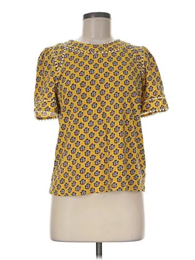 Pre-owned Boden Short Sleeve Blouse In Yellow