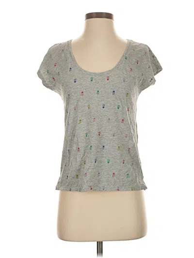 Pre-owned Boden Short Sleeve Top Gray Scoop Neck Tops