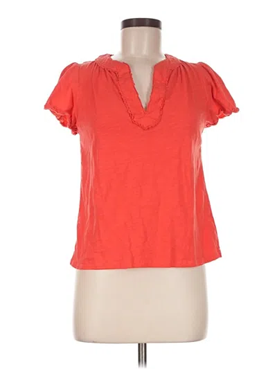 Pre-owned Boden Short Sleeve Top Orange Keyhole Neckline Tops