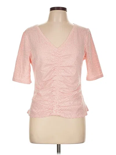 Pre-owned Boden Short Sleeve Top Pink Sweetheart Neckline Tops