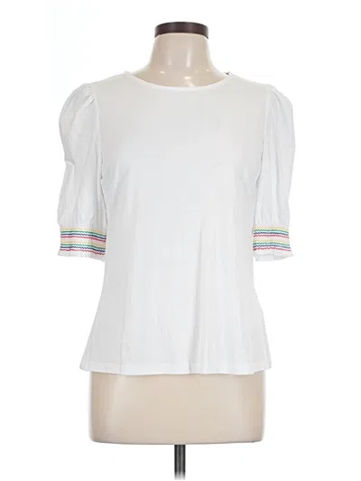 Pre-owned Boden Short Sleeve Top White Square Neckline Tops