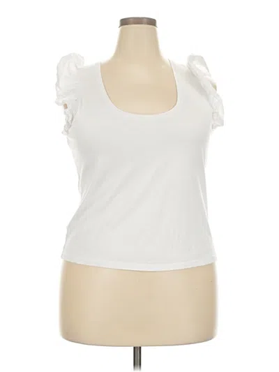 Pre-owned Boden Short Sleeve Top White Sweetheart Neckline Tops