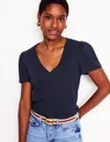 BODEN SHORT SLEEVE V NECK TSHIRTNAVY WOMEN BODEN