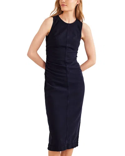 knee length dresses for ladies Ivy Smocked Midi Dress-Midnight Ocean, Brushed Animal