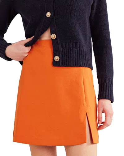 Boden Side Split Jersey Mini Skirt In Orange