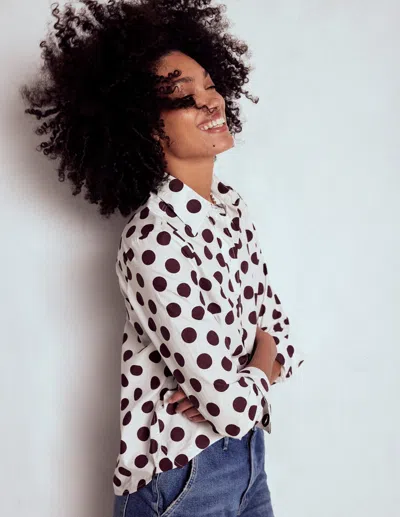 Boden Sienna Cotton Shirt Deep Wisteria, Spots Women  In Multi