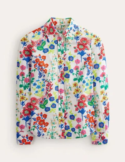 Boden Sienna Cotton Shirt Multi, Wildflower Cluster Women