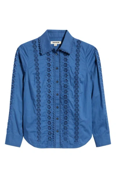 Boden Sienna Embroidered Detail Cotton Button-up Shirt In Animal Print