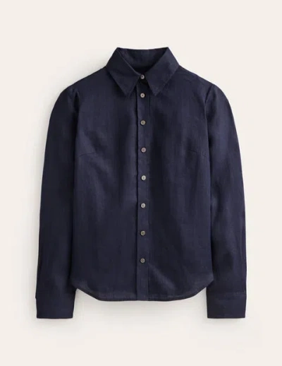 Boden Sienna Linen Shirt Navy Women