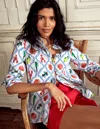Boden Sienna Linen Shirt-ivory Tropical Bonanza Female  In Multi
