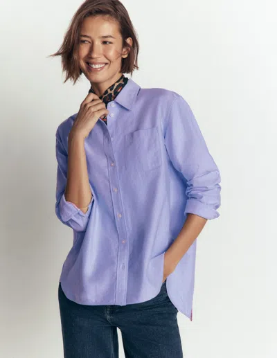 Boden Sienna Lockeres Baumwollhemd-oxford In Blau | Grösse 30 In Purple