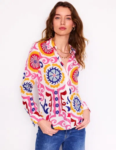 Boden Sienna Silk Shirtmulti, Ornamental Wave Women  In Multi/ Ornamental Wave