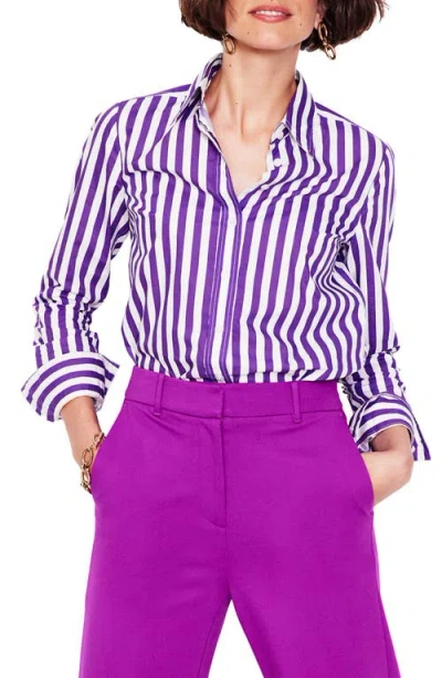 Boden Sienna Stripe Cotton Button-up Shirt In Amethyst Ivory Stripe